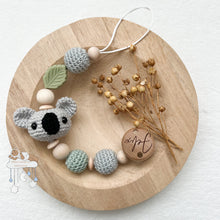 Lade das Bild in den Galerie-Viewer, Koala Schnullerkette in Grau und Mint
