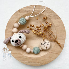 Lade das Bild in den Galerie-Viewer, Hund Schnullerkette in Creme und Mint